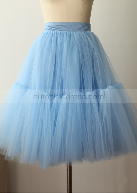 Sky Blue Tulle Short Tutu Skirt